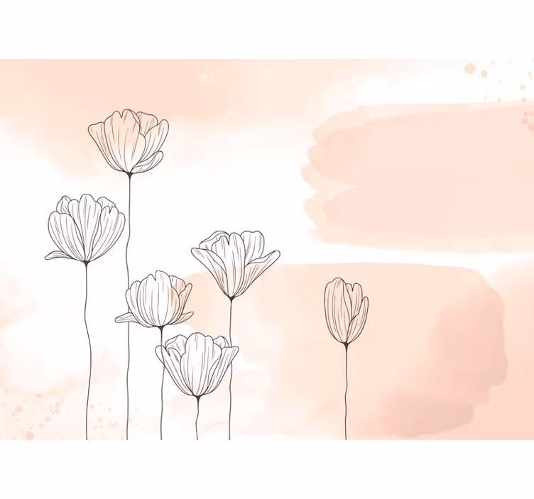 Flores kukkakuosiolohuoneen rullaverho - Tenstickers