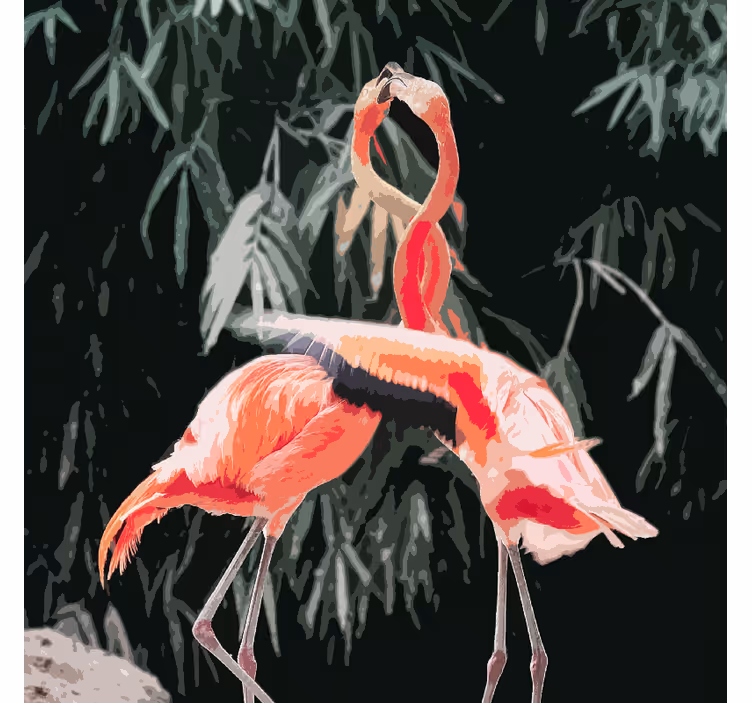 Olohuoneen rullaverho ihastuttavat flamingot - Tenstickers