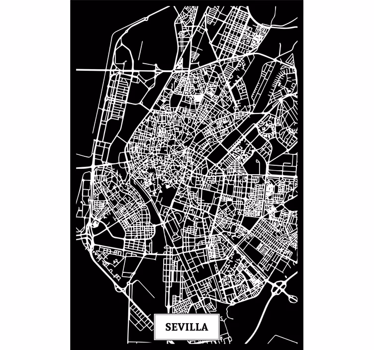 Olohuoneen rullaverho sevillan maastokartta - Tenstickers