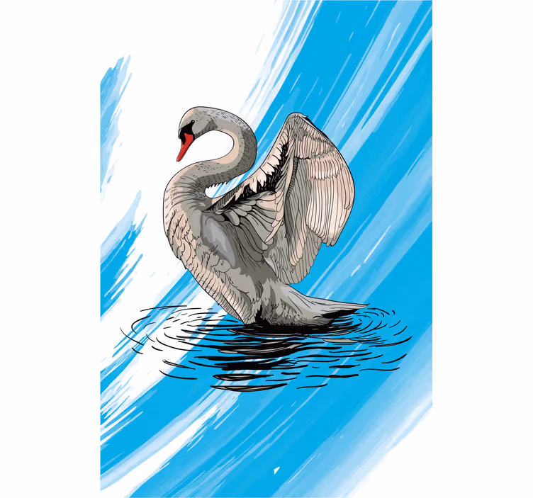 Joutsenenpiirtoolohuoneenrullaverho - Tenstickers