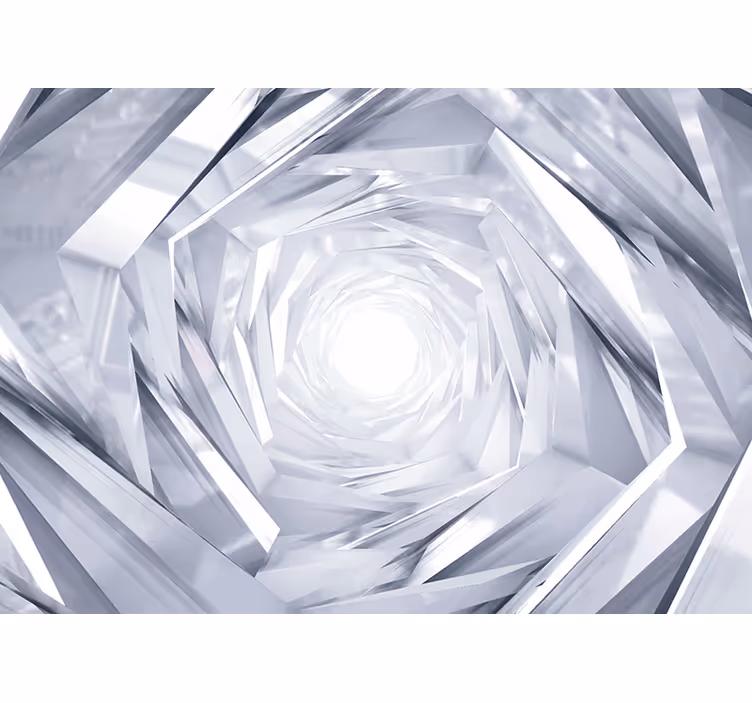 Abstrakti geometrinen tunneli valkoinen rullaverho - Tenstickers