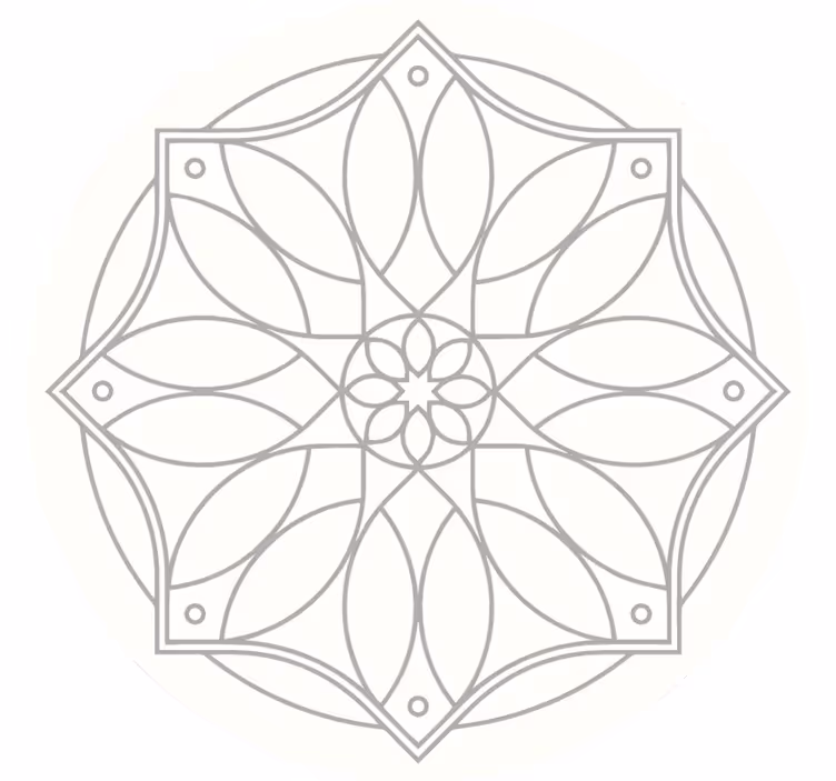 Valkoinen rullaverho mandala-kuvioilla - Tenstickers