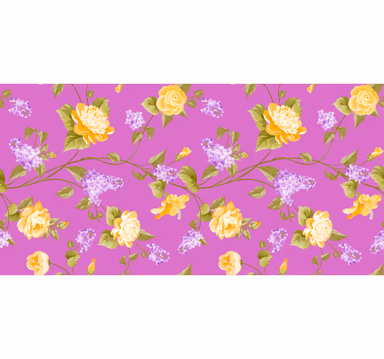 Violetti rullaverho kukkakuosisella printillä - Tenstickers