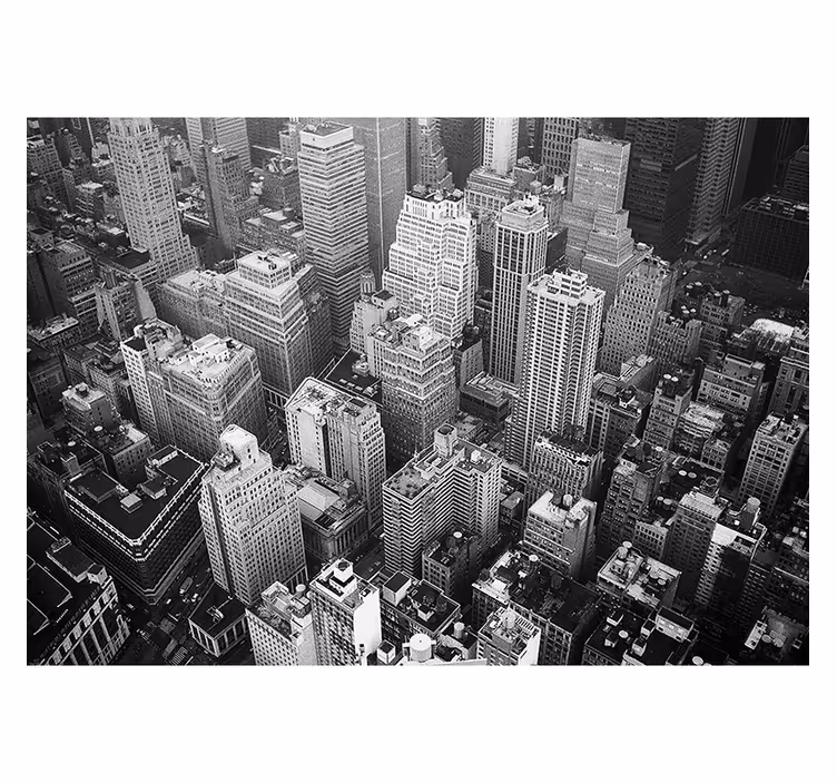New yorkin ilmakuva mustavalkoisena olohuoneen rullaverho - Tenstickers