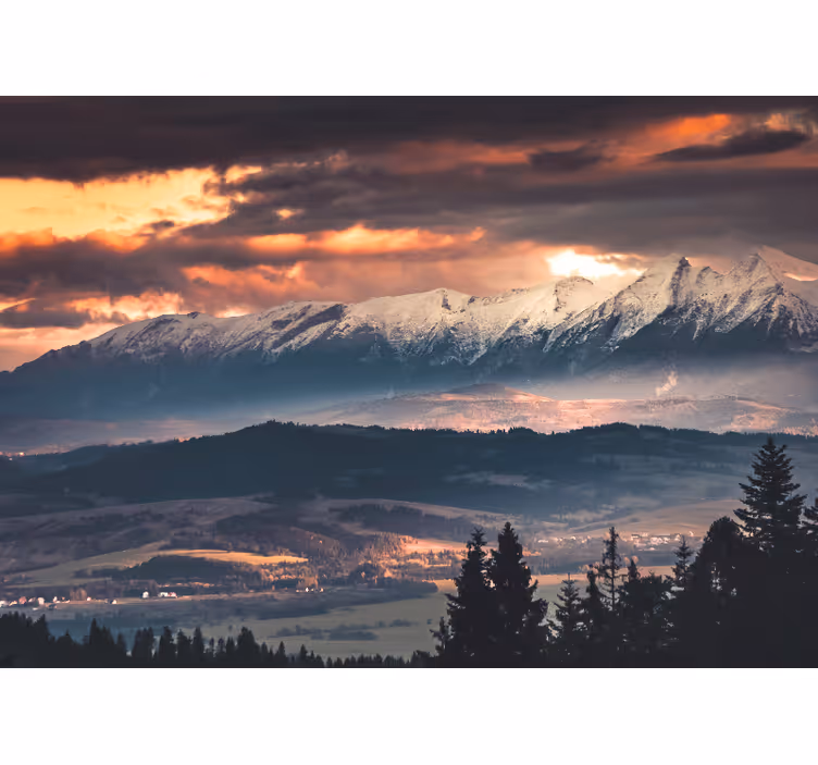 Kultainen huippu puolan tatra rullaverho - Tenstickers