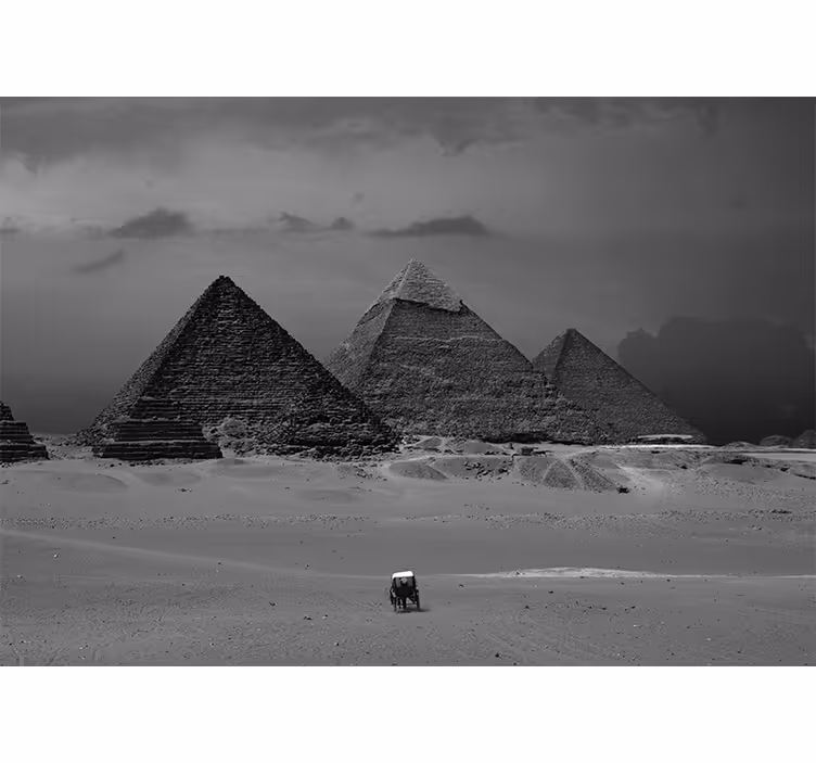 Olohuoneen rullaverho egyptin pyramidit muotokuvana - Tenstickers