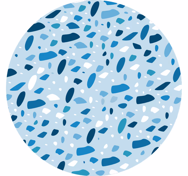 Sininen rullaverho terrazzo-kuvioinnilla - Tenstickers