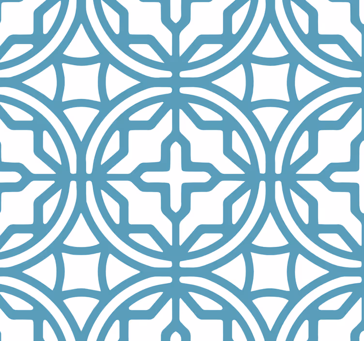 Sininen rullaverho geometrisella turkoosikuviolla - Tenstickers