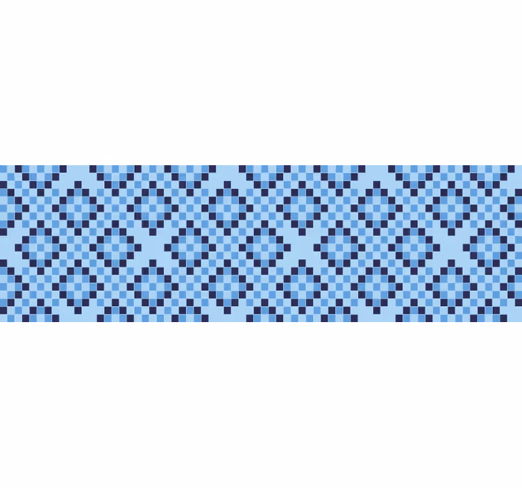 Geometrinen sininen pikselikuviollinen rullaverho - Tenstickers
