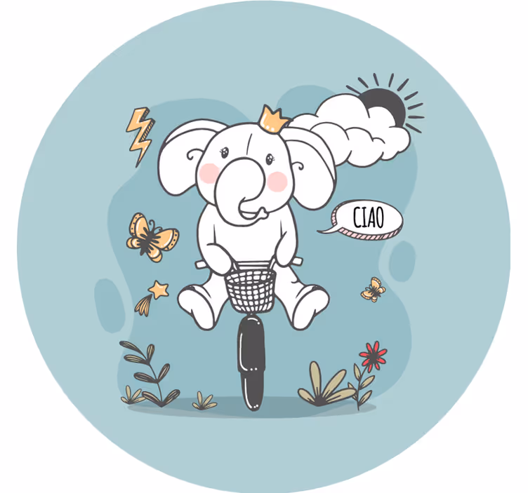 Hei elefantti sininen rullaverho - Tenstickers