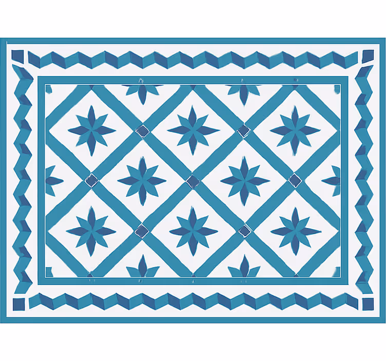 Sininen rullaverho geometriset tähtilaatat - Tenstickers