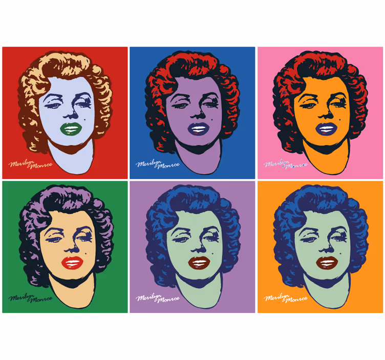 Pop taide marilyn monroe olohuoneen rullaverho - Tenstickers