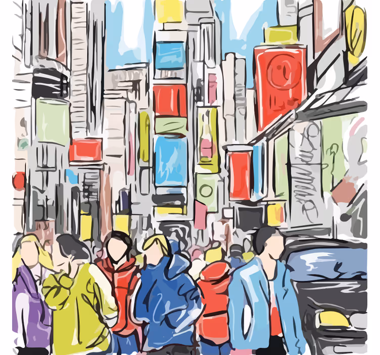 Modernit newyorkilaiset olohuoneen rullaverhot - Tenstickers