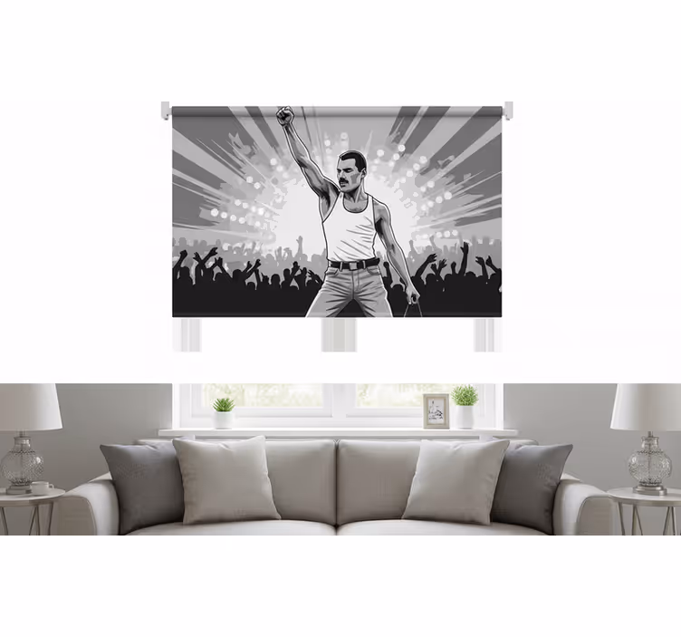 Freddie wembleyssä olohuoneen rullaverho - Tenstickers