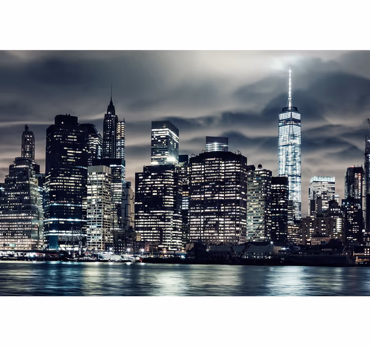 Olohuoneen rullaverho new yorkin yössä - Tenstickers