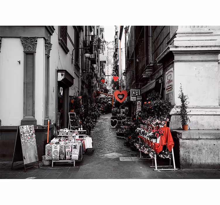 Olohuoneen rullaverho napoli kaupungin pikkukadulta - Tenstickers