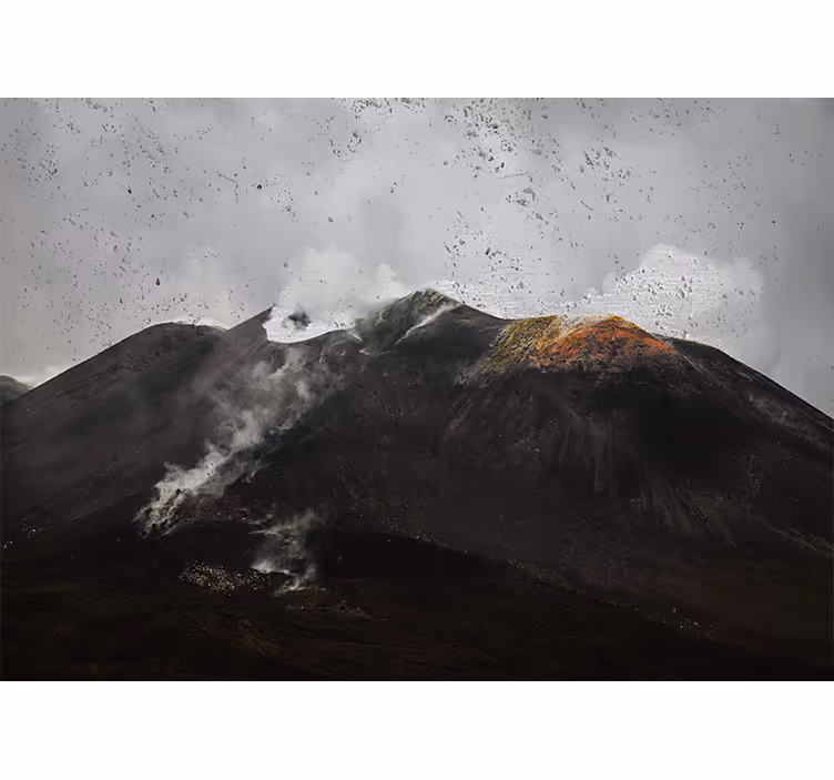 Olohuoneen rullaverho sumuinen etna maisema - Tenstickers