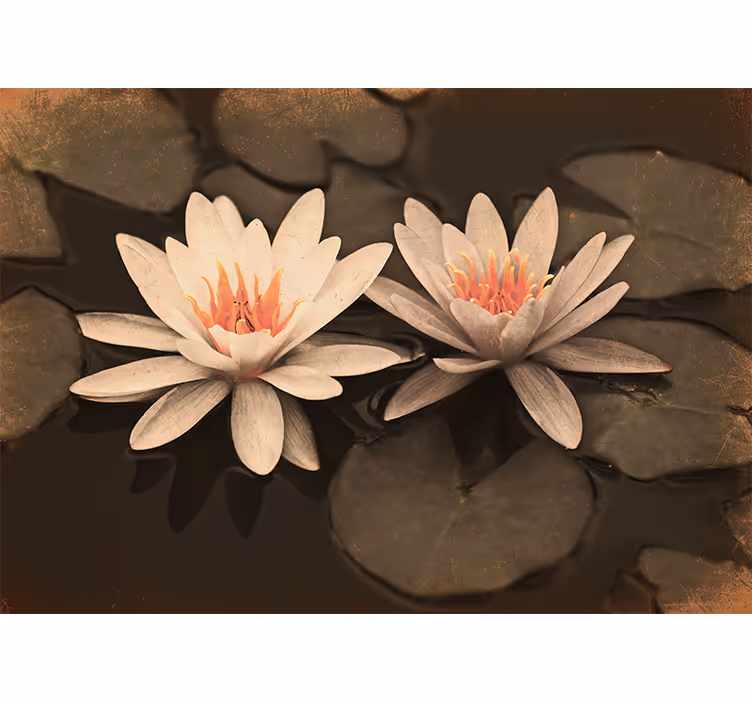 Vintage lotus olohuoneen rullaverho - Tenstickers