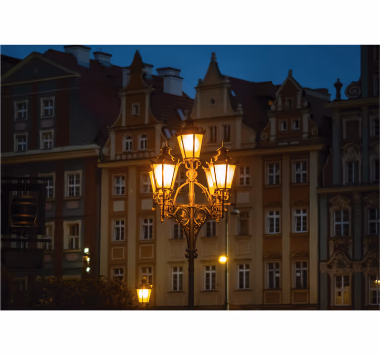 Wrocław auringonlaskussa olohuoneen rullaverho - Tenstickers
