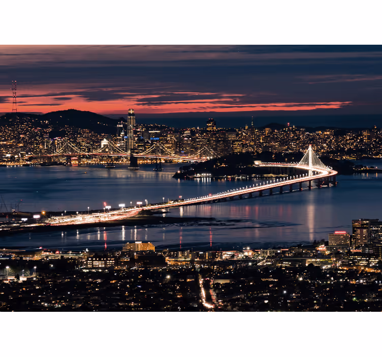 Olohuoneen rullaverho san franciscon illassa - Tenstickers