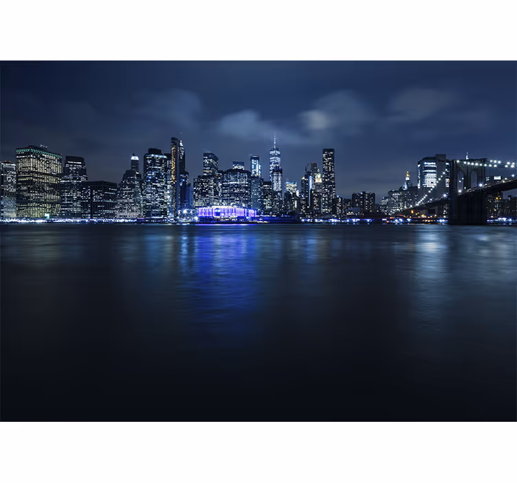 Sininen manhattan yöllä olohuoneen rullaverho - Tenstickers