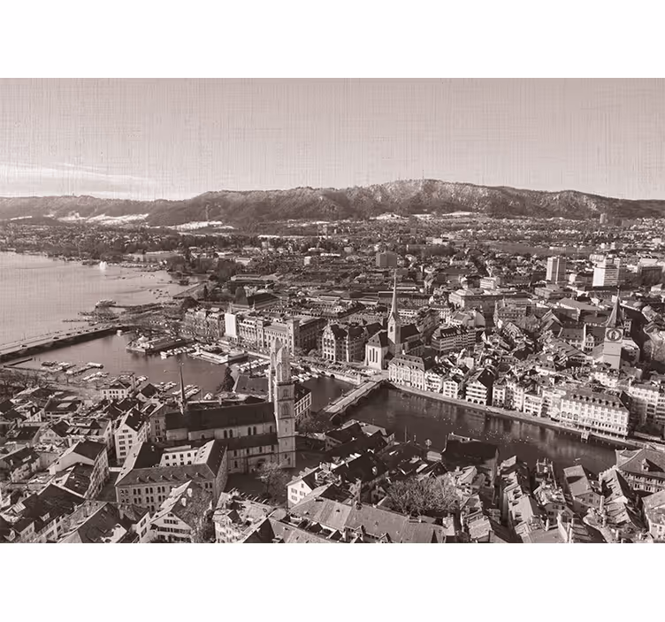 Zürich vuorten taustalla olohuoneen rullaverho - Tenstickers