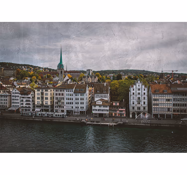 Zürich järvenrantatalotolohuoneenrullaverho - Tenstickers