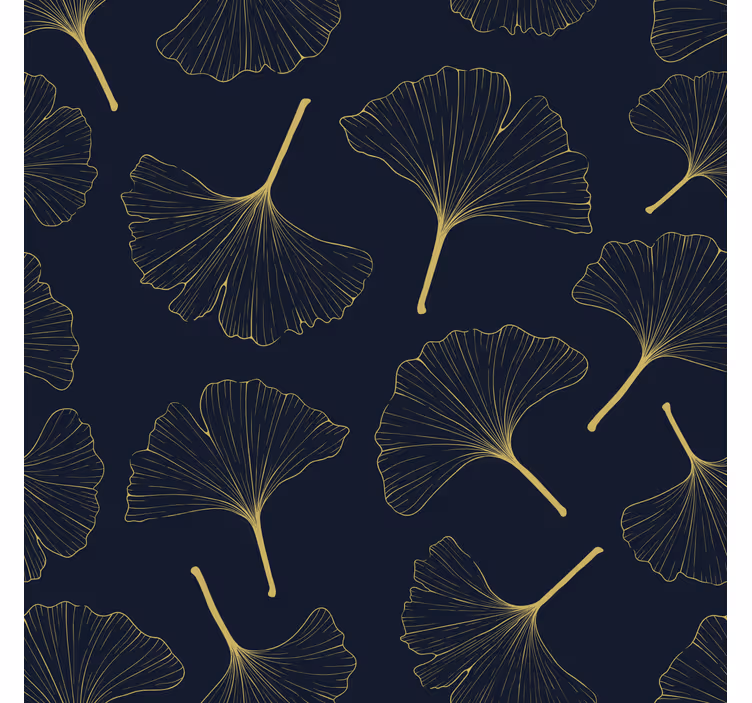 Oluhooneen rullaverho 3d kultaiset ginkgolehdet - Tenstickers