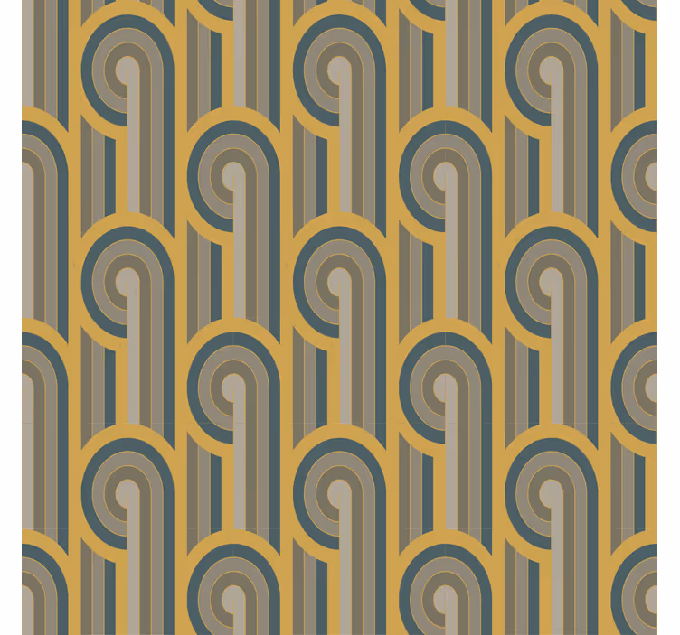Geometriset muodot art deco -tyylissä olohuoneen rullaverho - Tenstickers