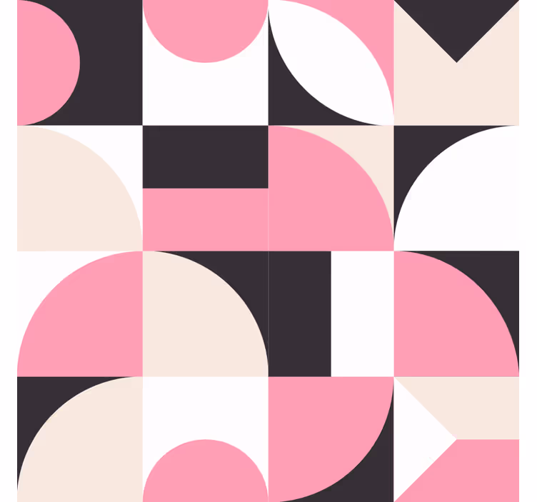 Vaaleanpunaiset geometriset pohjoismaiset kuviot rullaverho - Tenstickers