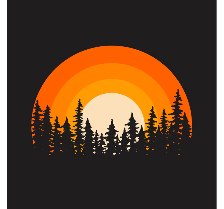Pimeä metsä aamunkoitto olohuoneen rullaverho - Tenstickers