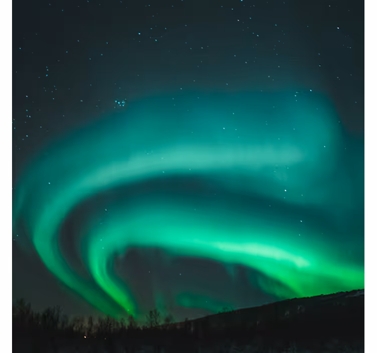 Olohuoneen rullaverho kaunis vihreä pohjoinen maisema - Tenstickers