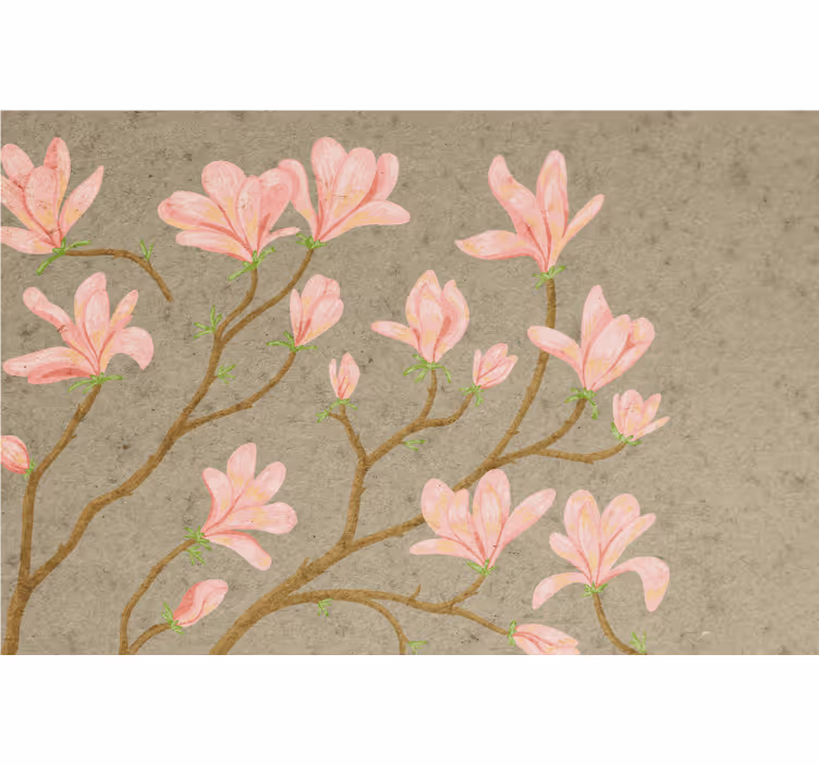 Vintage tyyli magnolia olohuoneen rullaverho - Tenstickers