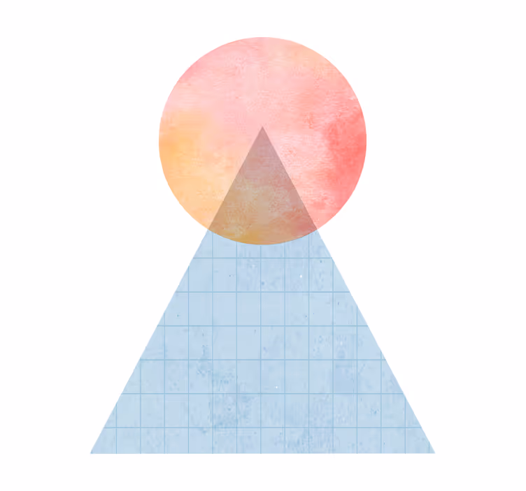 Auringon ja seinätaiteen kolmio rullaverho - Tenstickers