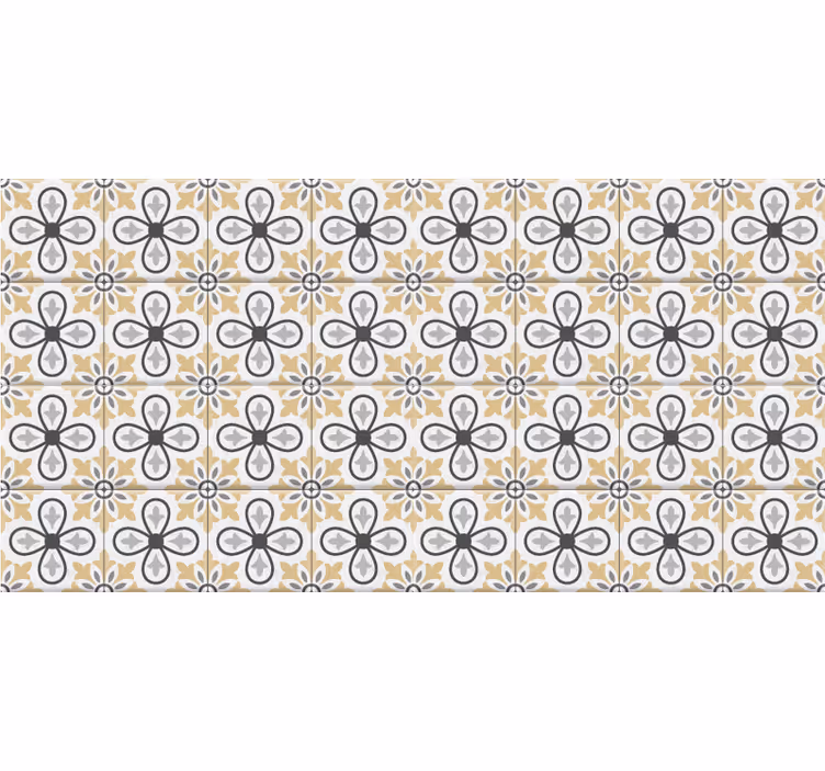 Beige rullaverho keittiön retro-laatat - Tenstickers