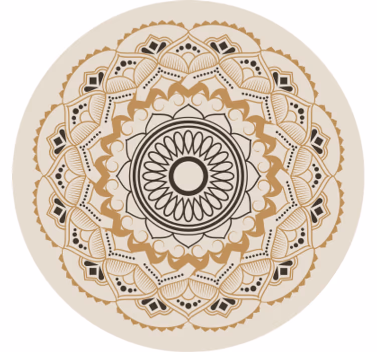 Beige mandala ympyräkuvio rullaverho - Tenstickers