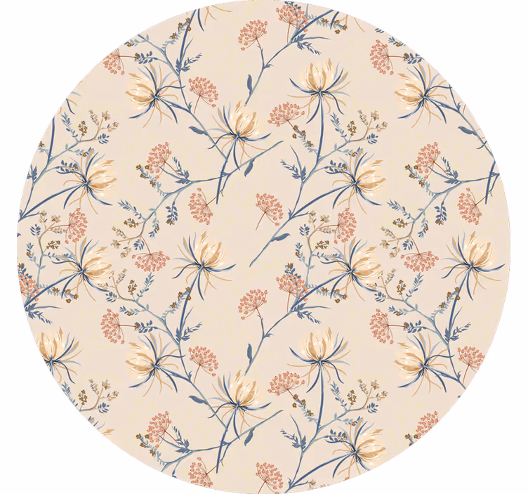 Beige rullaverho kukkakuosisella pinnalla - Tenstickers
