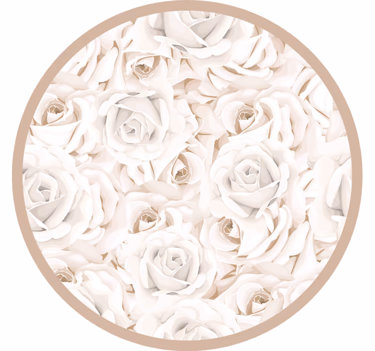 Beige rullaverho elegantit valkoiset ruusut - Tenstickers