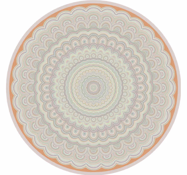 Beige pyöreä mandala rullaverho - Tenstickers