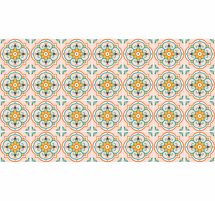 Beige rullaverho neliömäinen värikäs muotoilu - Tenstickers