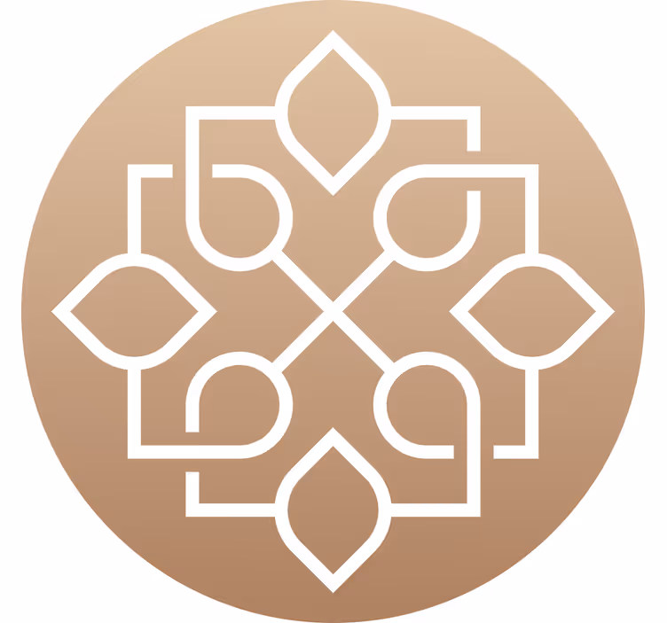Beige rullaverho yksinkertaiset geometriset viivat mandala - Tenstickers