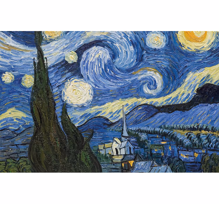 Van gogh tähtiyö makuuhuoneen rullaverho - Tenstickers