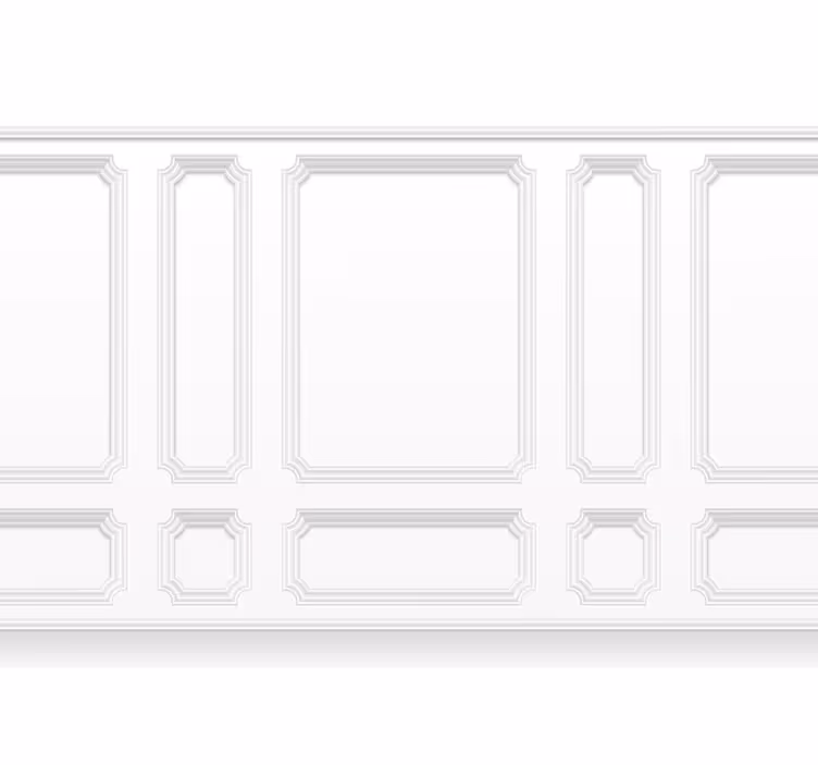 Valkoinen rullaverhoklassiset neljänneksen paneelit - Tenstickers
