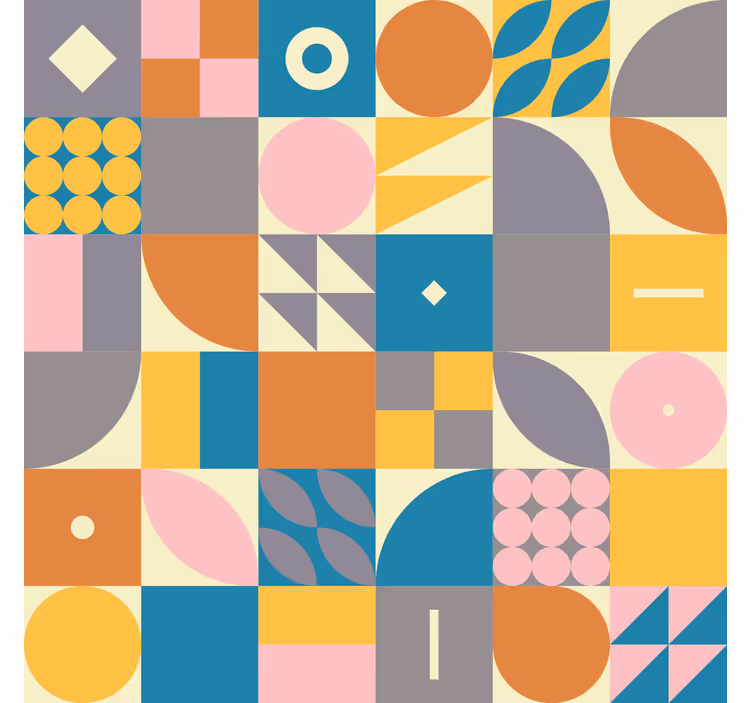 Vintage-rullaverho retrogeometrinen - Tenstickers