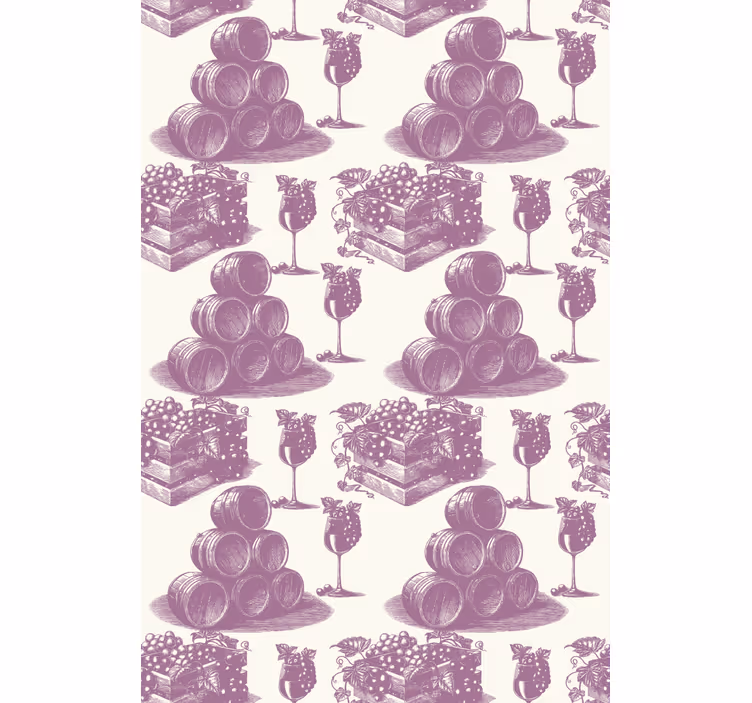 Vintage-rullaverho violetti ranskalainen kuvio - Tenstickers