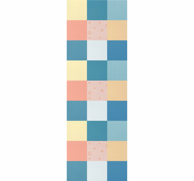 Vintage-rullaverho värikäs retro-patchwork-kuvio - Tenstickers