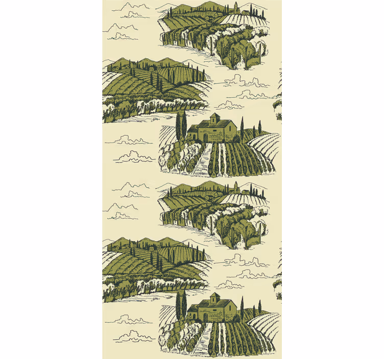 Vintage-rullaverho-maalaistunnelma - Tenstickers