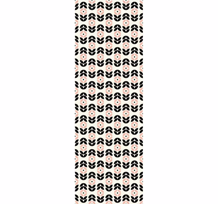 Vintage-rullaverho vaaleanpunaiset geometriset kukat - Tenstickers