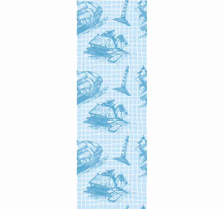 Vintage-rullaverho länsituulen toilekuosisuunnittelu - Tenstickers