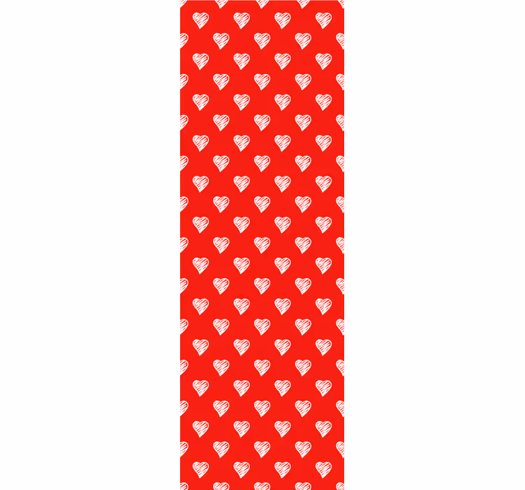 Vintage-rullaverho saumaton sydänkuvio valkoisilla viivoilla - Tenstickers